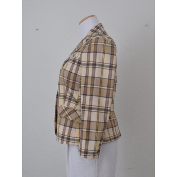 Vintage 80s Plaid Crop Jacket | size 6 - Picture 2 of 10